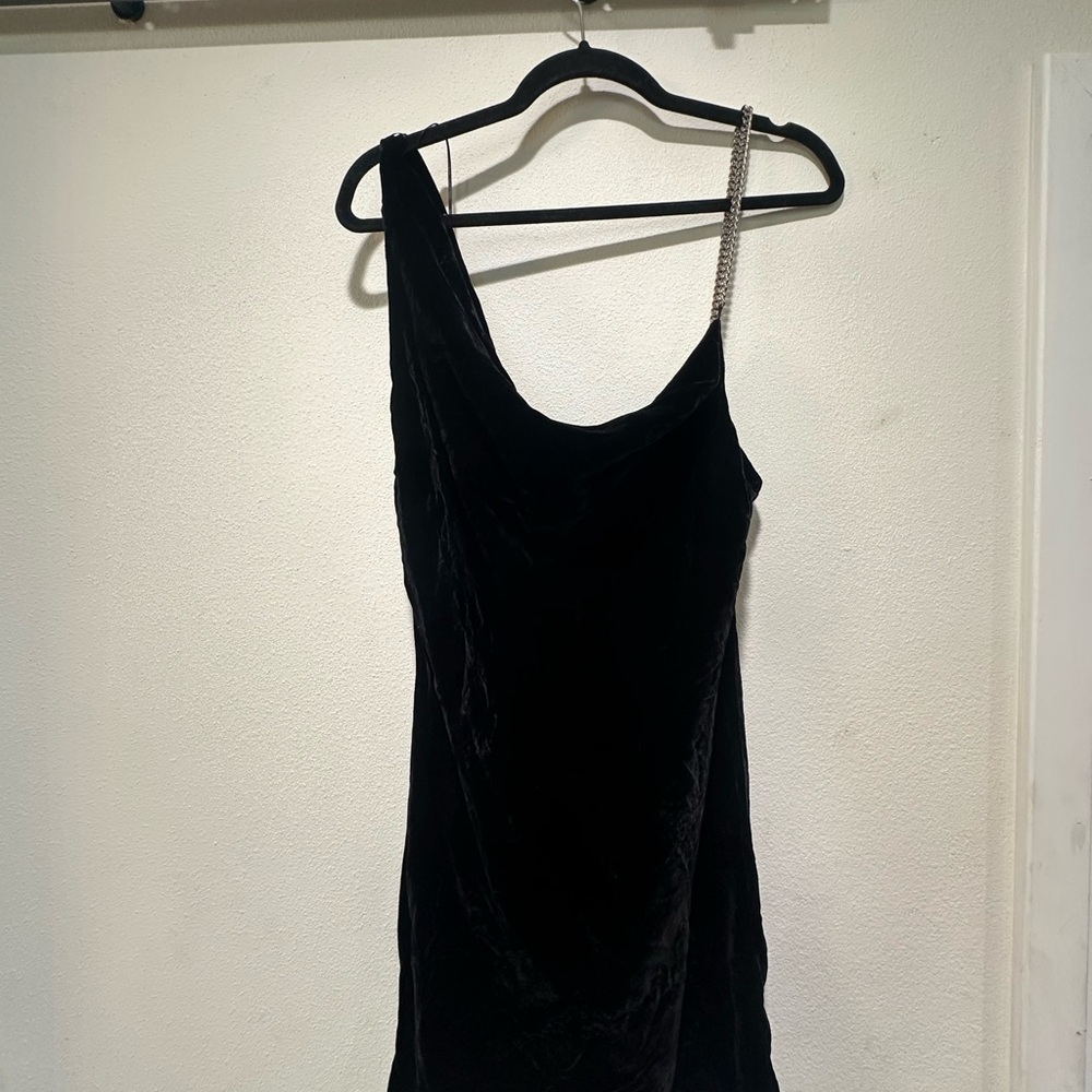 Zara Black Mini Dress with Silver Strap